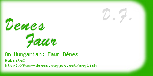 denes faur business card