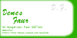 denes faur business card